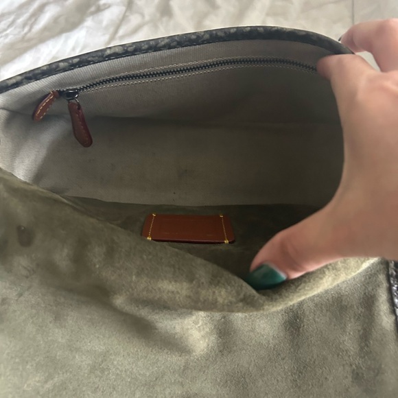 Soft Tabby Snake-Trim Leather Shoulder Bag - Picture 9 of 16